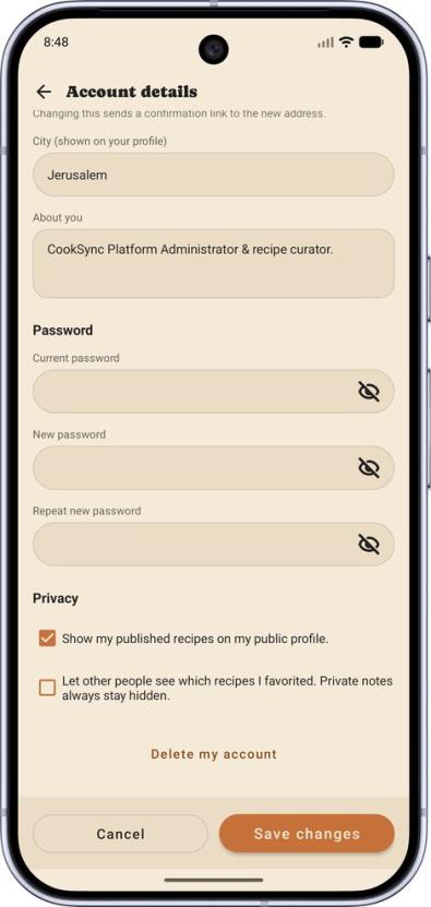 Account details