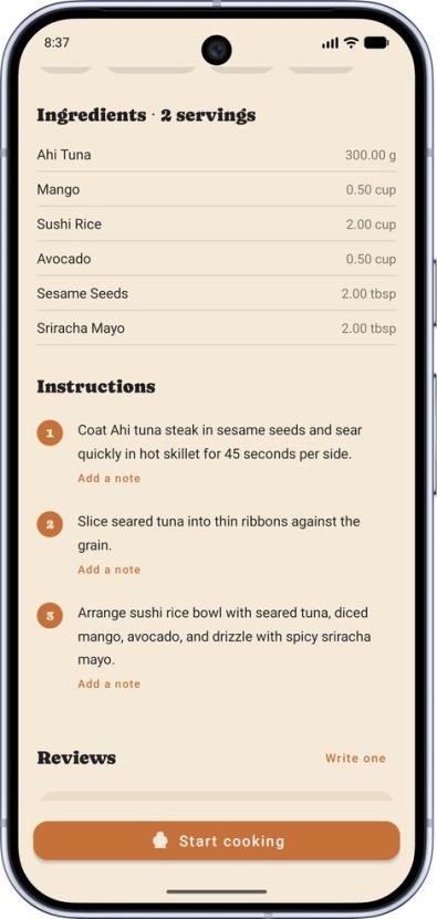 Ingredients and instructions