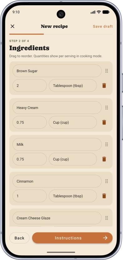 Step 2 — ingredients